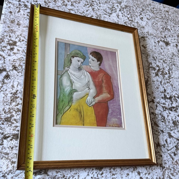 Pablo Picasso “The Lovers” 1923 Framed Art Print 15x19 Gold Wall Decor - Picture 6 of 17